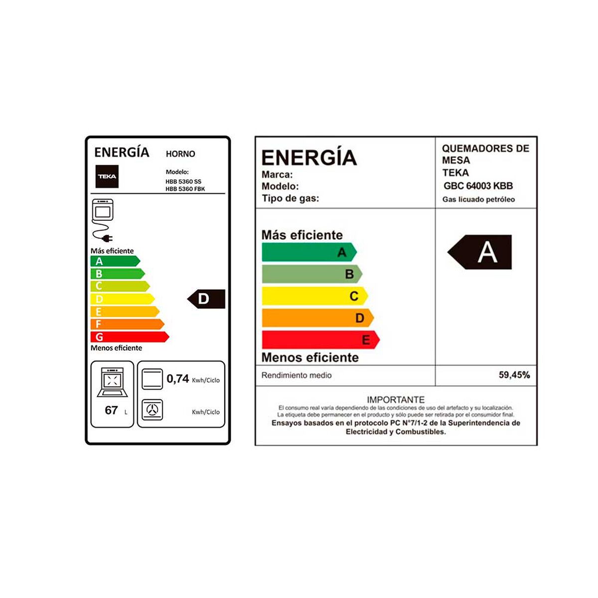 Combo Empotrado Teka Horno + Encimera GBC 64003 KBB + Campana TL 6310 72 lts. Horno negro;Encimera Negro; Campana: Negro