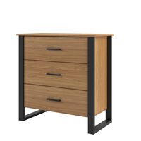 Cómoda Roca Guayacán 3 Cajones Canela Negro