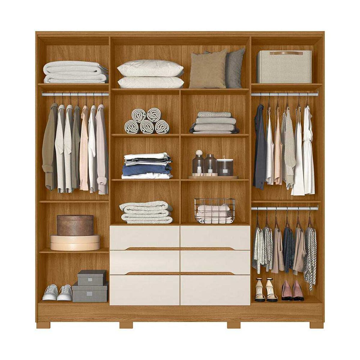 Cl&oacute;set Di Poretti San Francisco 6 Puertas 6 Cajones Off White