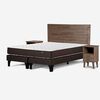 Cama Europea Rosen Base Dividida 2 Plazas Ergo T + Respaldo + 2 Veladores