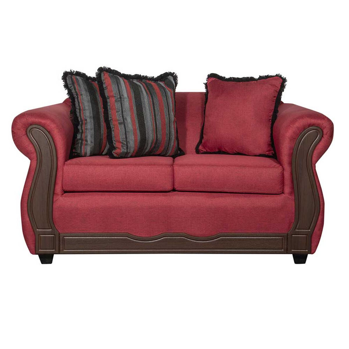 Juego de Living Black Factory Sofia 5 Cuerpos Burdeo