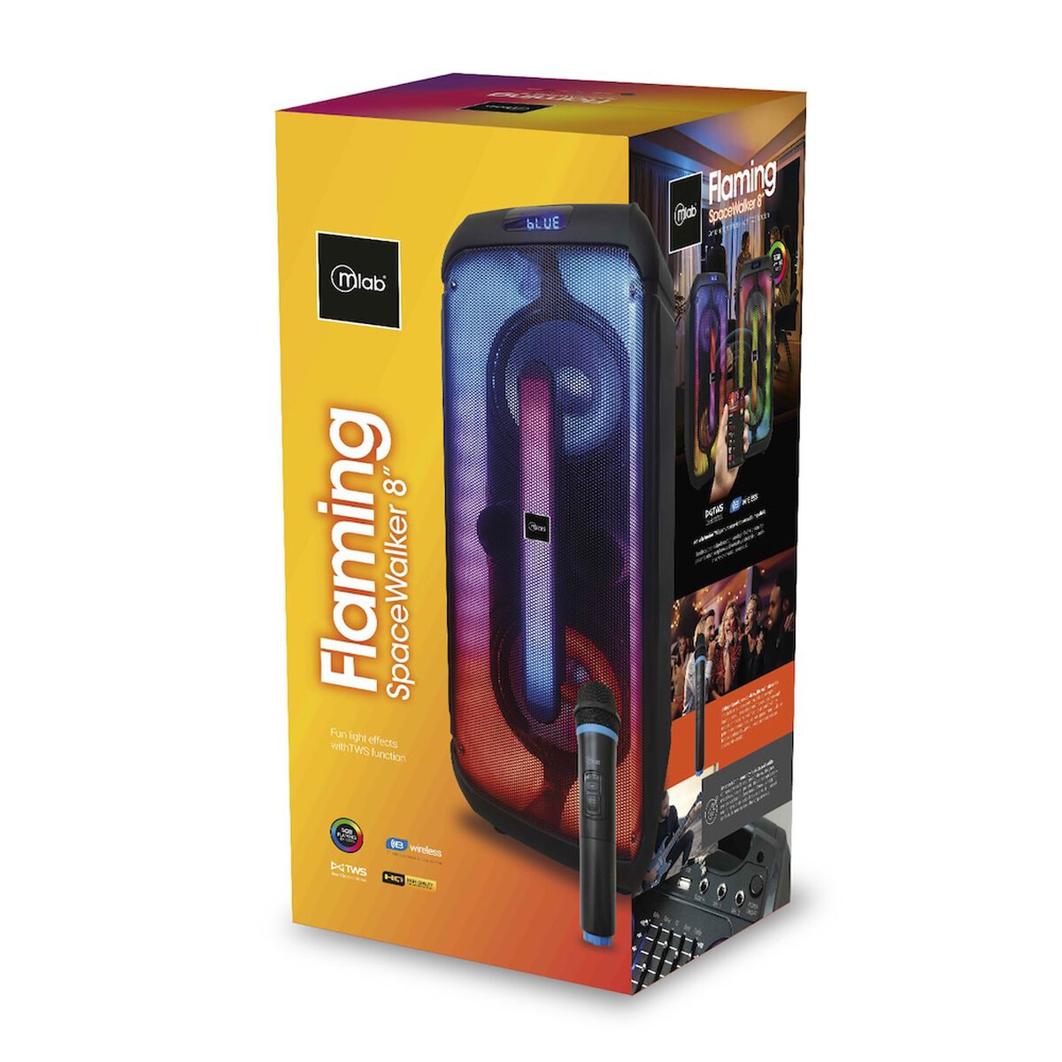 Parlante Portátil Bluetooth MLAB 9482 8" x 2 Negro