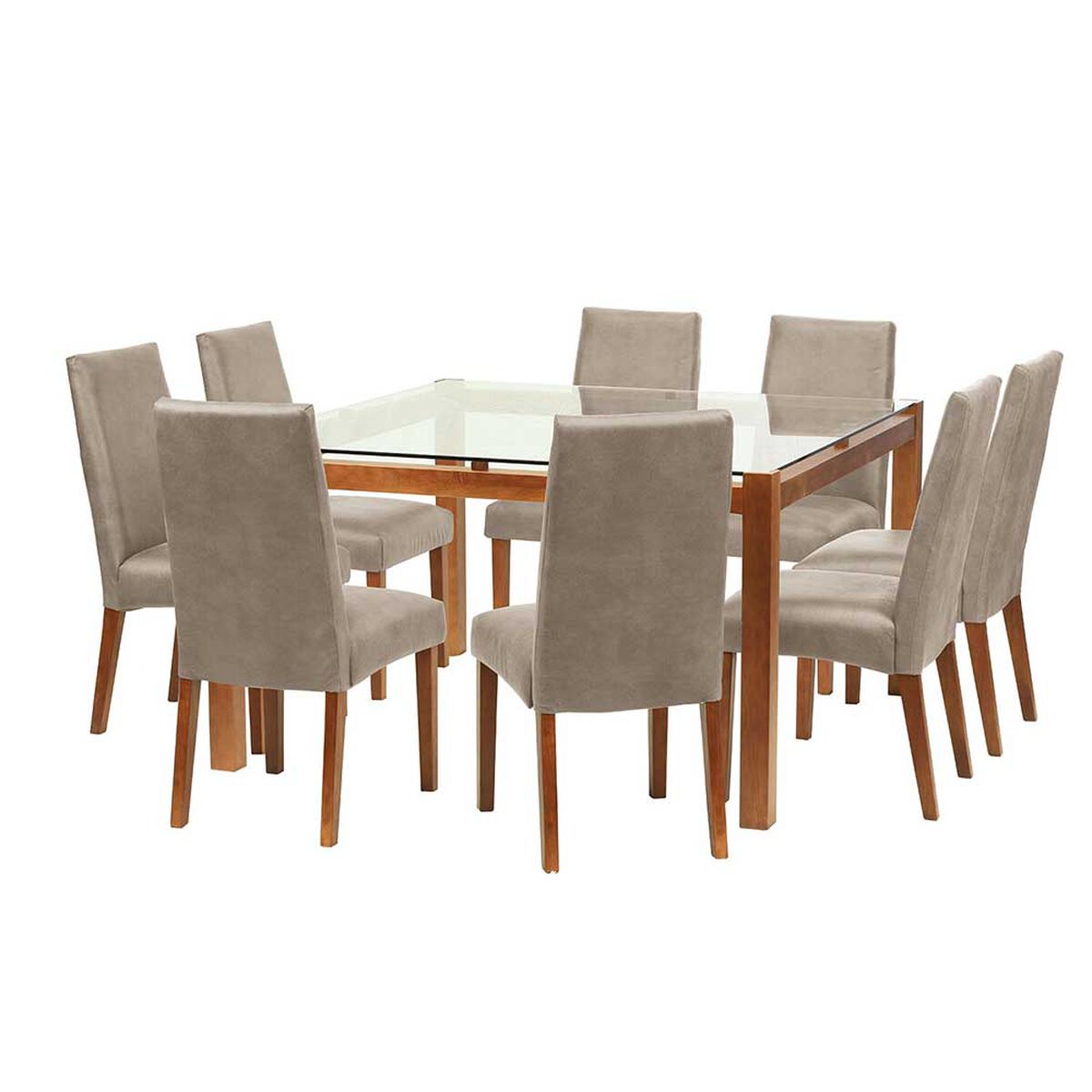 Juego de Comedor Latam Home Barcelona 8 Sillas Beige