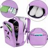 Mochila de Viaje Morada Laptop Compartimento Zapatos Impermeable De Gaune