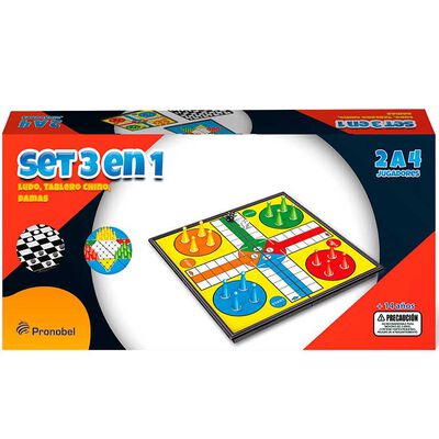 Juego de Mesa Set 3 en 1 Magnético Tablero Pronobel