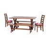 Juego de Comedor Latam Home Sevilla Burgos 2 Sillas + 2 Bancas Velvet Palo Rosa