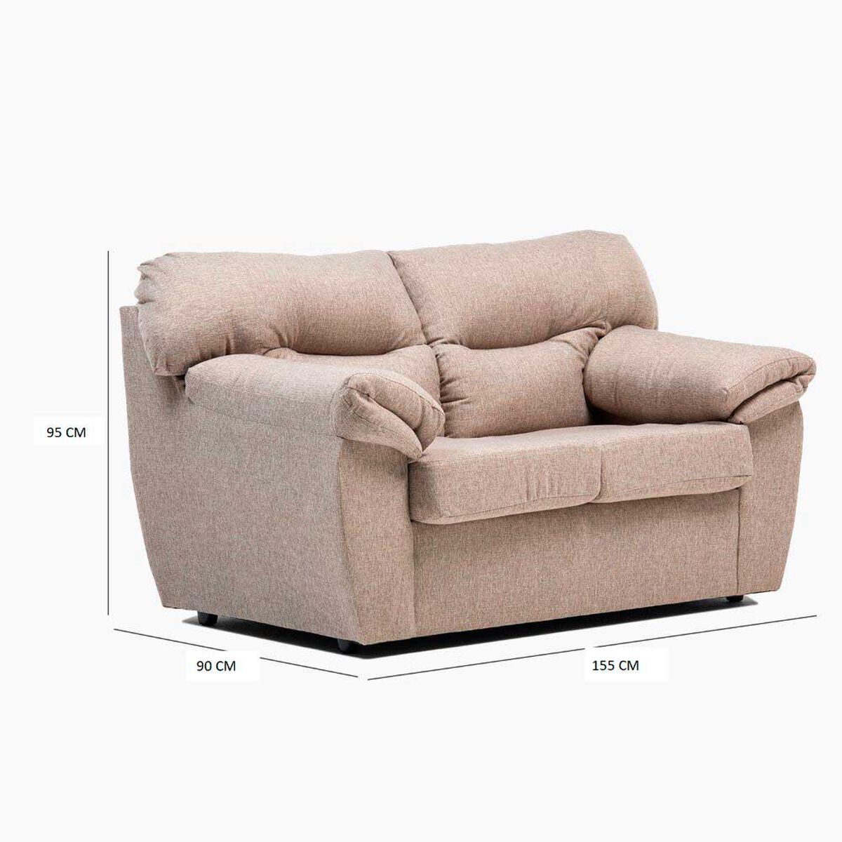 Juego de Living Cabsur Zeus Sofá 3 Cuerpos + Sofá 2 Cuerpos Tela Beige