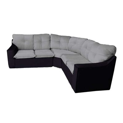 Sofá Secccional Muebles MYM Evelin 4 Cuerpos Gris Negro