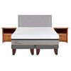 Cama Europea CIC Base Dividida King Balance + Respaldo + 2 Veladores Ganges