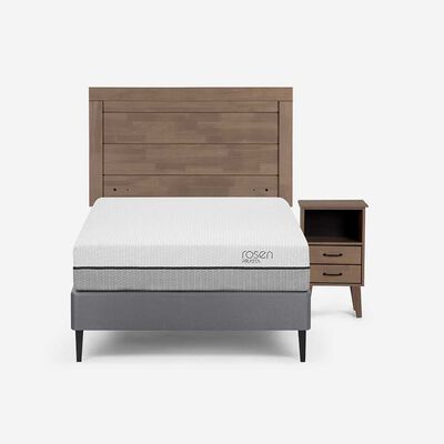 Cama Europea Rosen 1 Plaza Pratta + Respaldo + Velador Sicilia