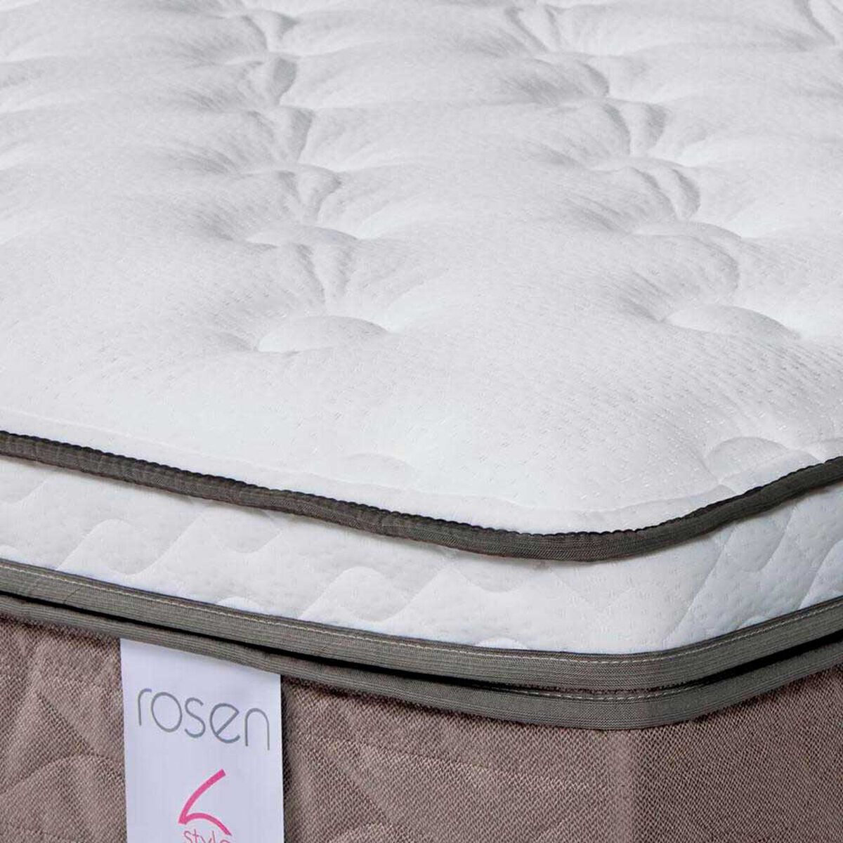 Cama Europea Rosen 1,5 Plazas New Style 6 + Respaldo + Velador Grafito