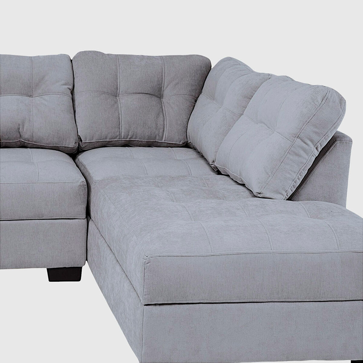 Seccional Derecho Muebles MPR Edimburgo 5 Cuerpos Gris Medio