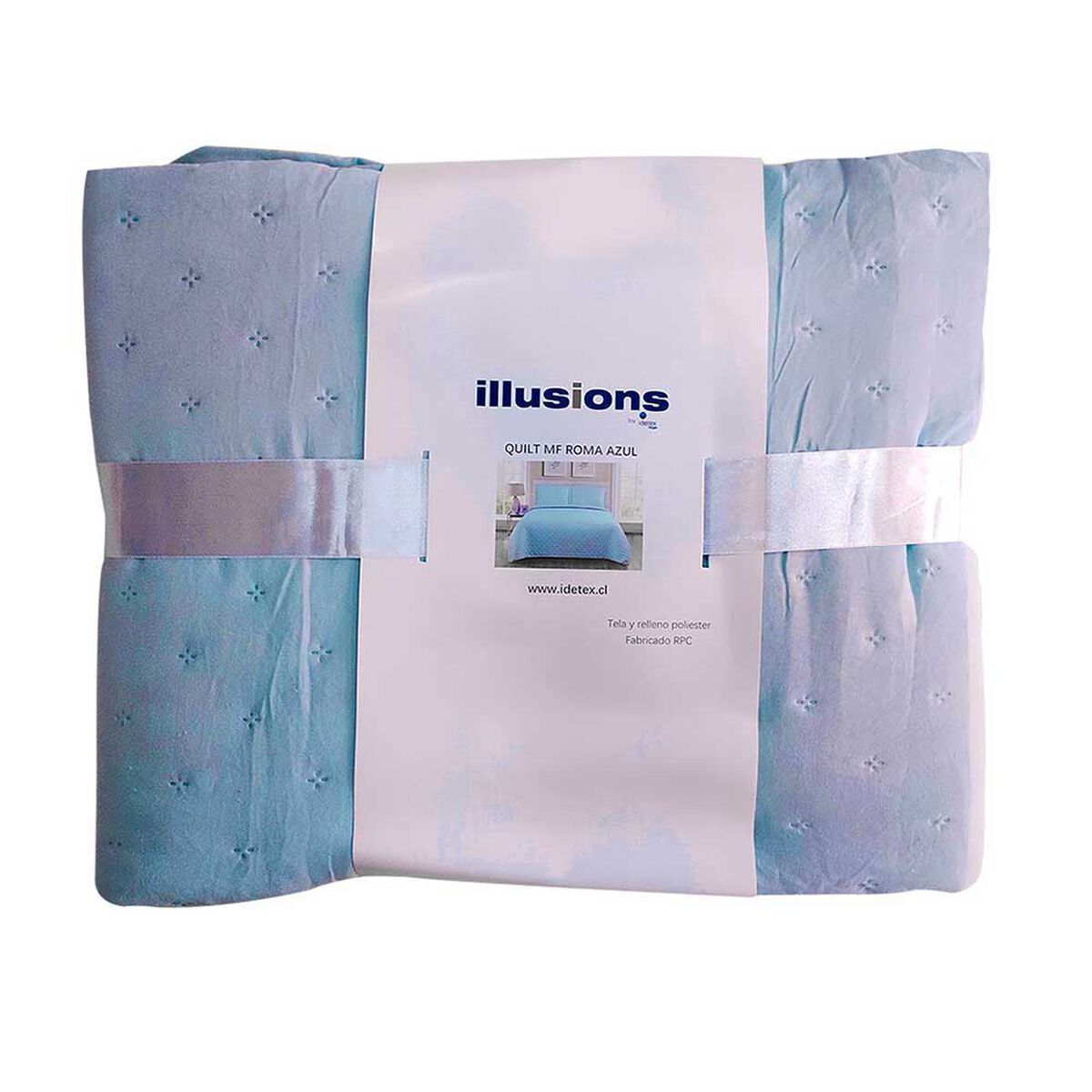 Quilt Illusions 1,5 Plazas Celeste Roma