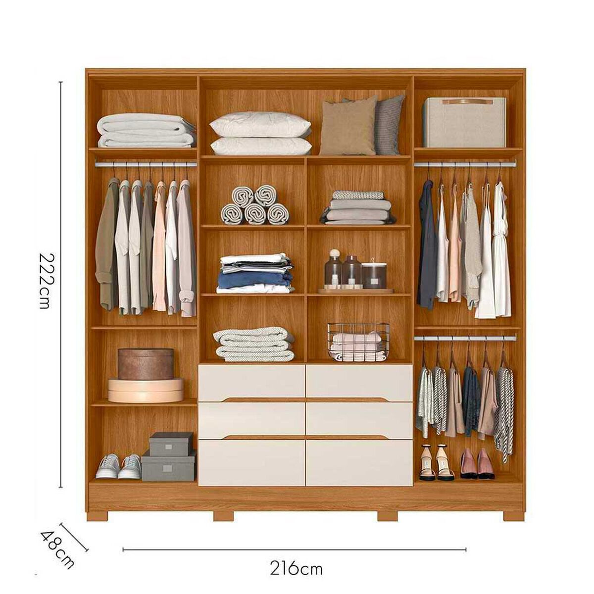 Cl&oacute;set Di Poretti San Francisco 6 Puertas 6 Cajones Off White