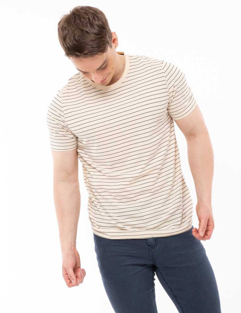Polera Con Rayas Manga Corta Hombre Zibel