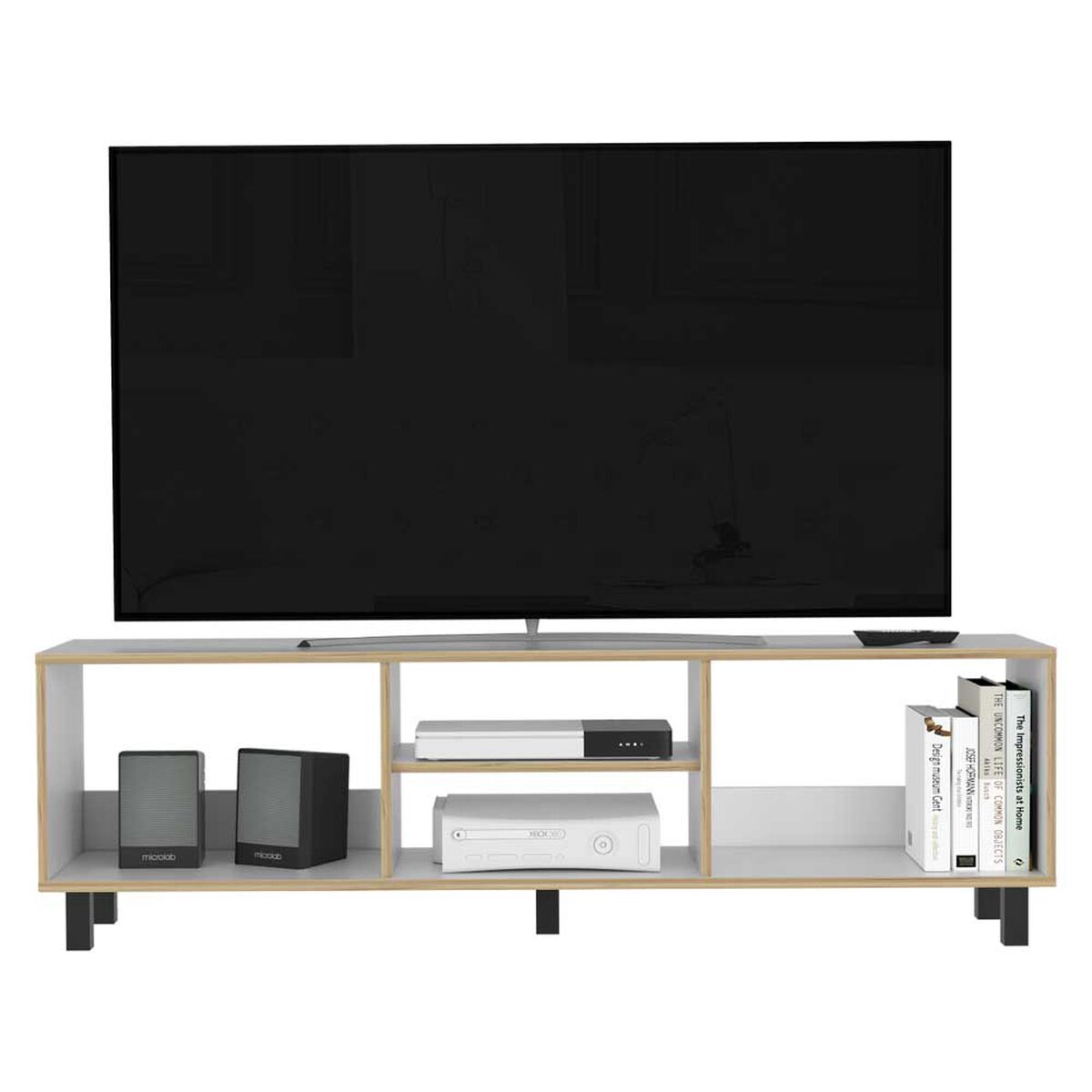Rack TV TuHome Nomik Texas Blanco Hasta 70"