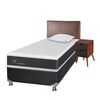 Box Spring CIC 1,5 Plazas New Ortopedic + Respaldo + Velador Baker + Almohada