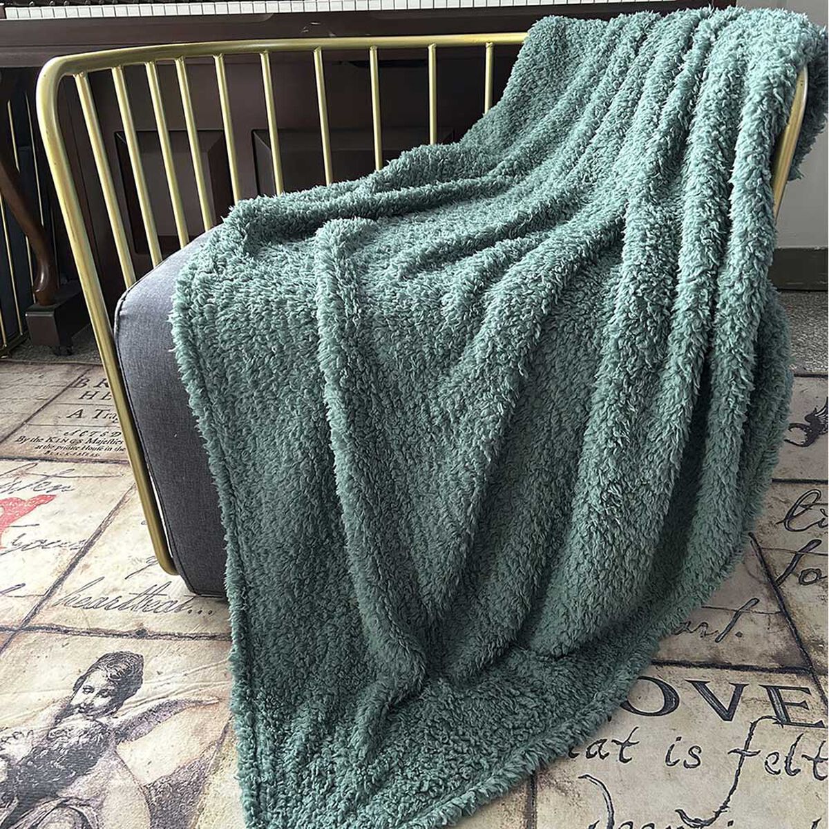 Manta Sherpa Illusions Verde 125 x 150 cm