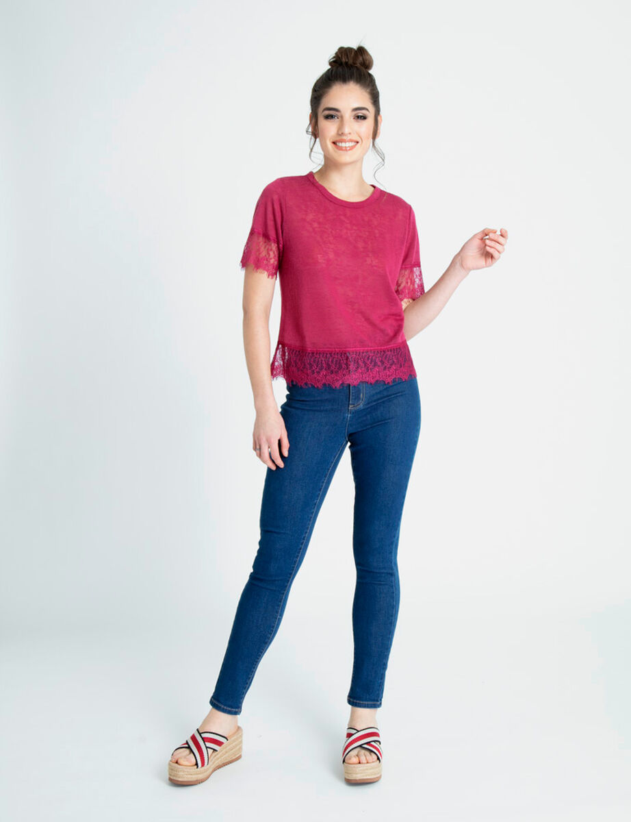Polera Mujer Icono Encaje