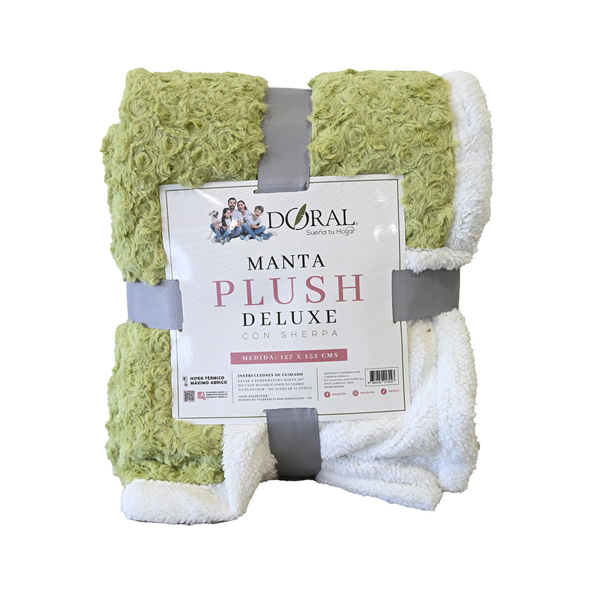 Manta de Poli&eacute;ster Doral 1 Plaza Deluxe Verde
