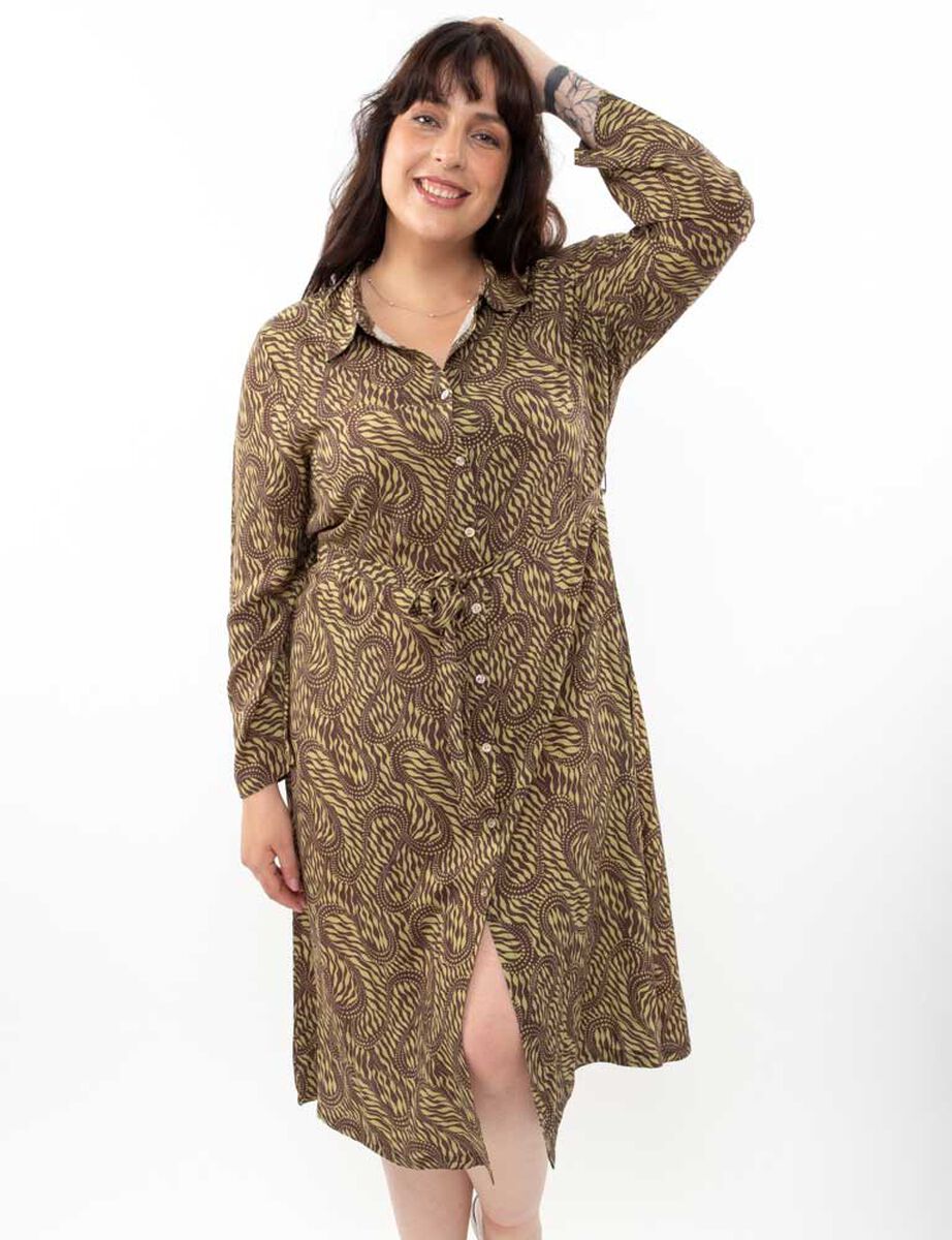 Vestido Midi Manga Larga Mujer Extralindas