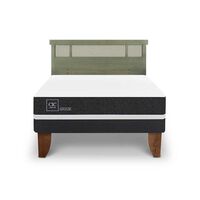 Cama Europea CIC 2 Plazas Ortopedic + Respaldo Dublin Olivo