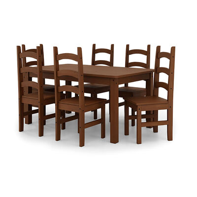 Juego de Comedor VekkaHome Italia 6 Sillas Chocolate