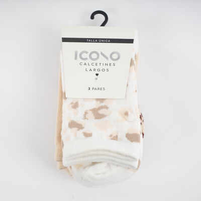 Pack 3 Calcetines Largo Surtido Mujer Icono