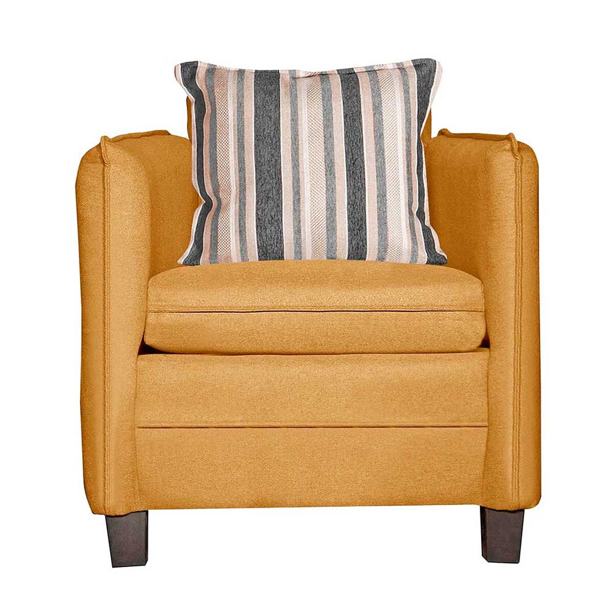 Juego de Living Ruzam Mobel Barcelona Sofá 3 Cuerpos + Dos Sillones 1 Cuerpo Lino Mostaza