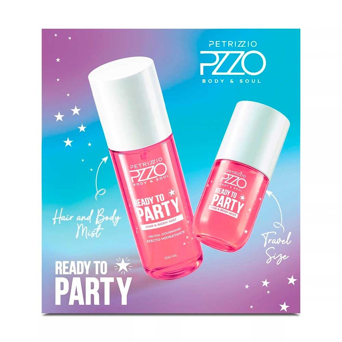Set Body Mist Petrizzio Mujer Ready to Party 200 ml + miniatura