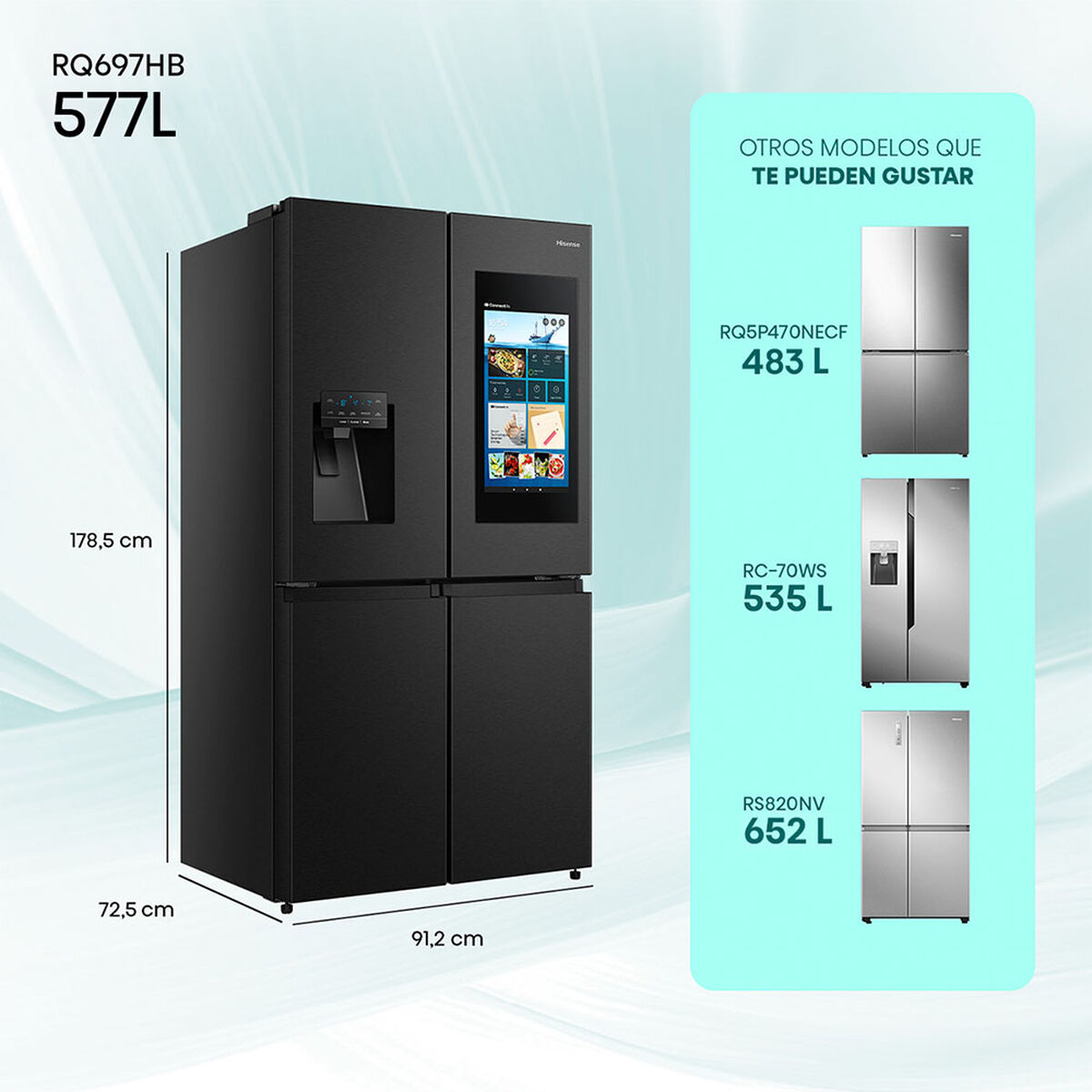 Refrigerador Side by Side Hisense Cross Door RQ697HB 577 L
