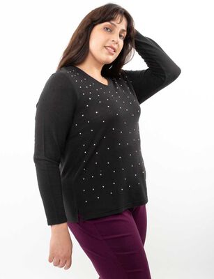 Imagen 2 del producto Sweater Con Apliques Mujer Extralindas Negro, Petroleo, Rosado