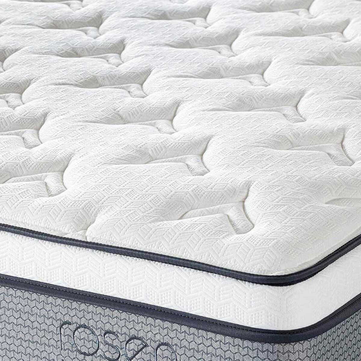 Cama Europea Rosen 1 Plaza Indie + Respaldo + Velador Issey Azul