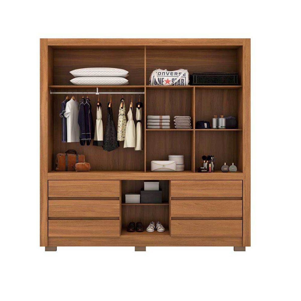 Cl&oacute;set Altavision Arbo 3 Puertas 6 Cajones Mendoa White