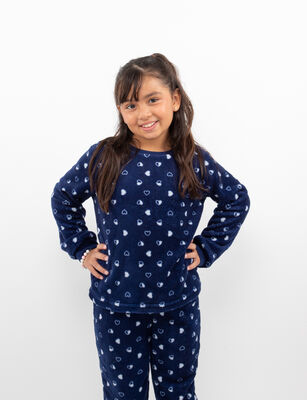 Imagen 1 del producto Pijama Polar Niña Chess Azul, Coral