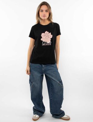 Imagen 2 del producto Polera Con Estampado Manga Corta Mujer Icono Negro