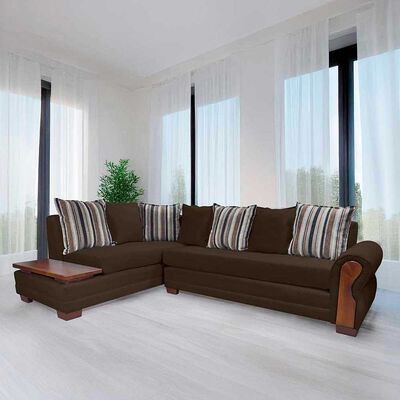 Sofá Seccional Living Factory Dakota 6 Cuerpos Café