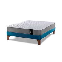 Cama Europea Latam Home Full Zen Best Tela Velvet Azul Petróleo