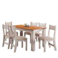Juego de Comedor Altavision Violeta Bco 6 Sillas Blanco Crema Café