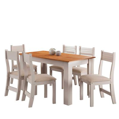 Imagen 1 del producto Juego de Comedor Altavision Violeta Bco 6 Sillas Blanco Crema Café