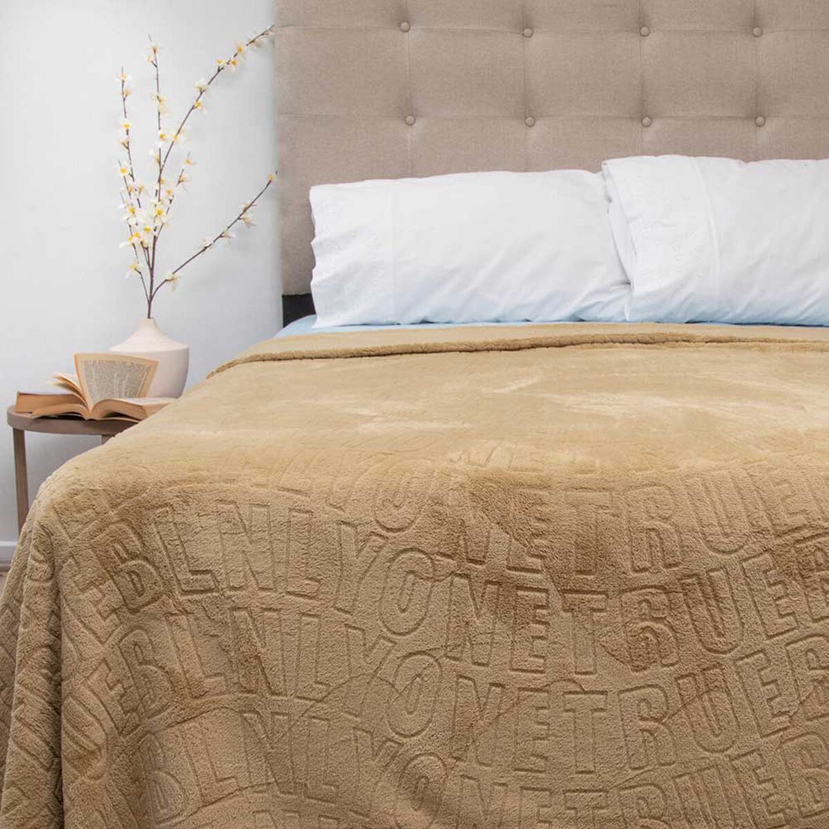 Frazada Poliéster Doral 2 Plazas Deluxe Taupe