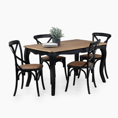 Juego de Comedor Spazzio Vittoria Negro 4 Sillas