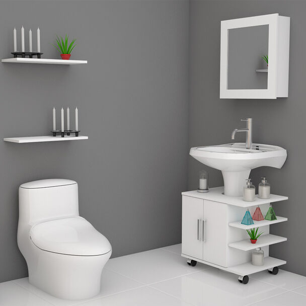 Mueble Lavamanos + Mueble Botiquín TuHome