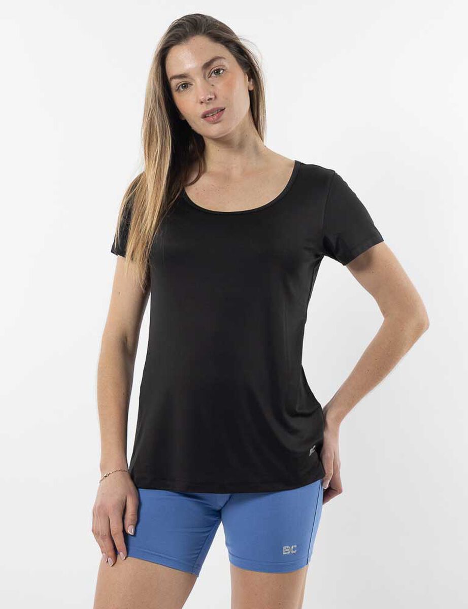 Polera Deportiva Manga Corta Mujer Black County