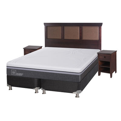 Imagen 2 del producto Box Spring CIC Base Dividida 2 Plazas Ortopedic Advance + Respaldo + 2 Veladores New Torino