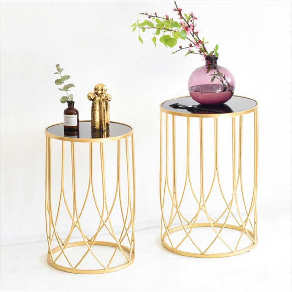 Set 2 Mesas de Vidrio Ankara Store T1010 Dorado