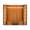 Rack TV 70" Lincon + Panel Neon + 2 Vitrinas Decocasa Canela