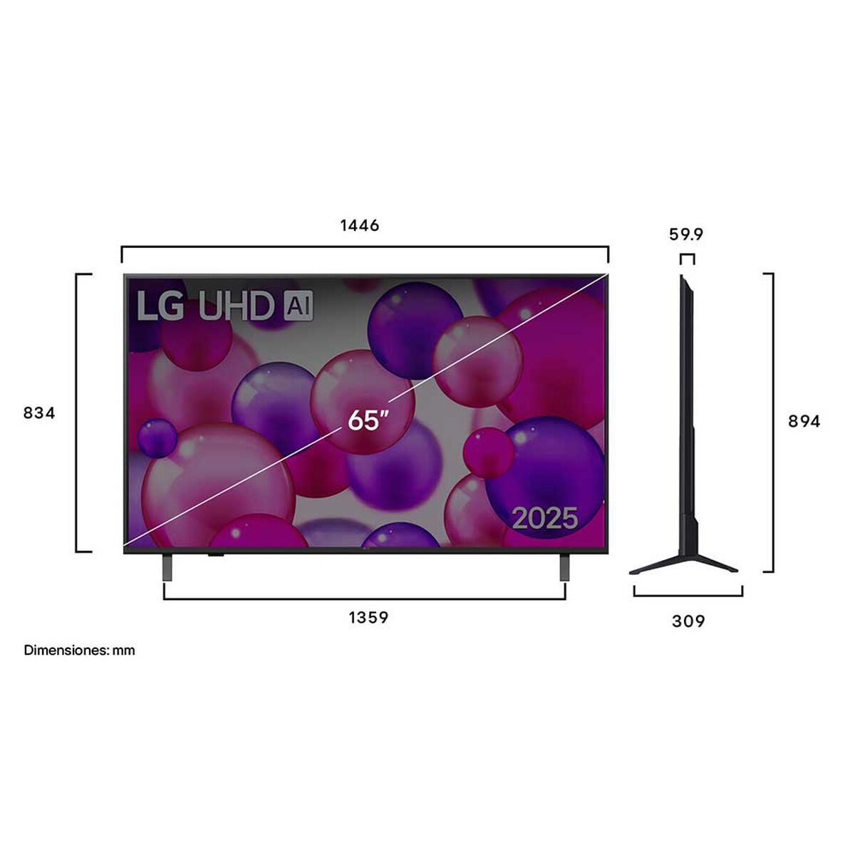 Smart TV LG UHD AI UA80 4K de 65"
