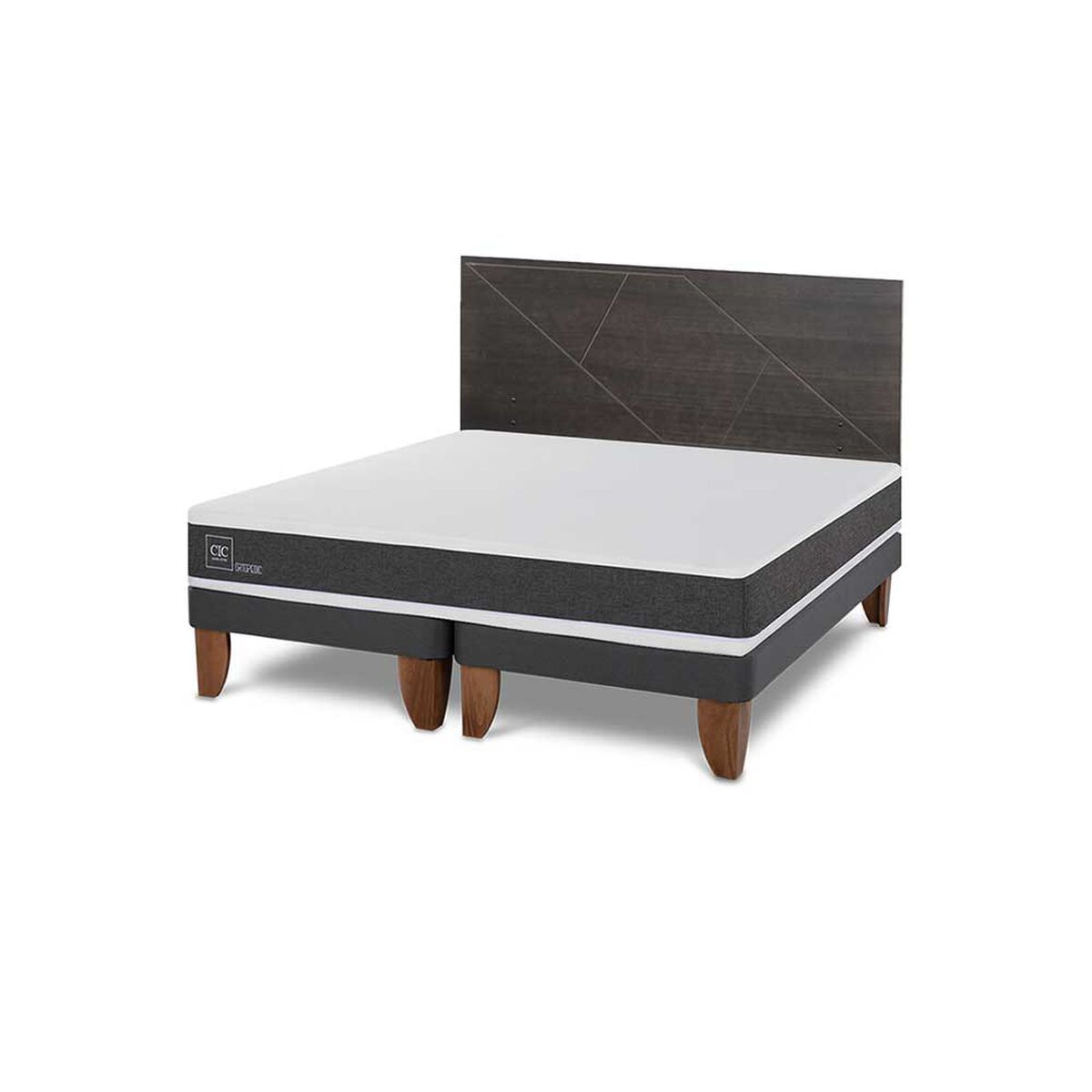 Cama Europea CIC Base Normal King Ortopedic + Respaldo Villarrica