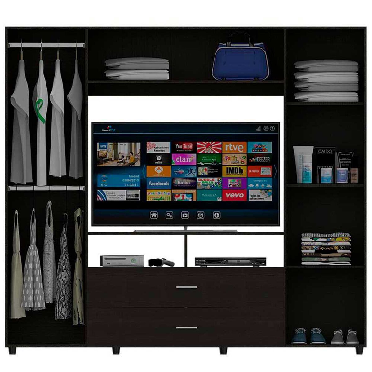 Cl&oacute;set TV TuHome Manila 6 Puertas 2 Cajones